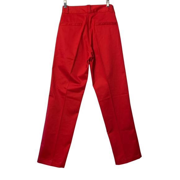 Uniqlo U Women Cotton blend Straight Pants Trousers Red size 0 - Picture 2 of 8